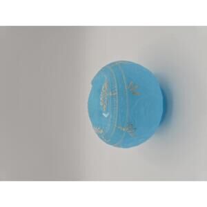 Antique Fenton Persian Blue Medallion Enamel Decorated Rose Bowl Vase